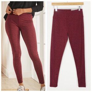NEW NWT SOFT SURROUNDINGS Supersoft Leggings Burgundy Red Heathered Hi Rise XS